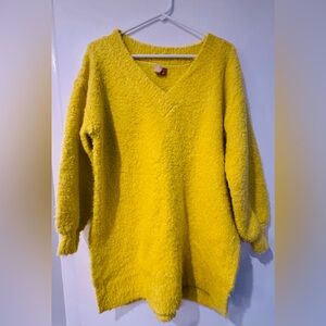Pilcro Cozy Yellow V-Neck Sweater